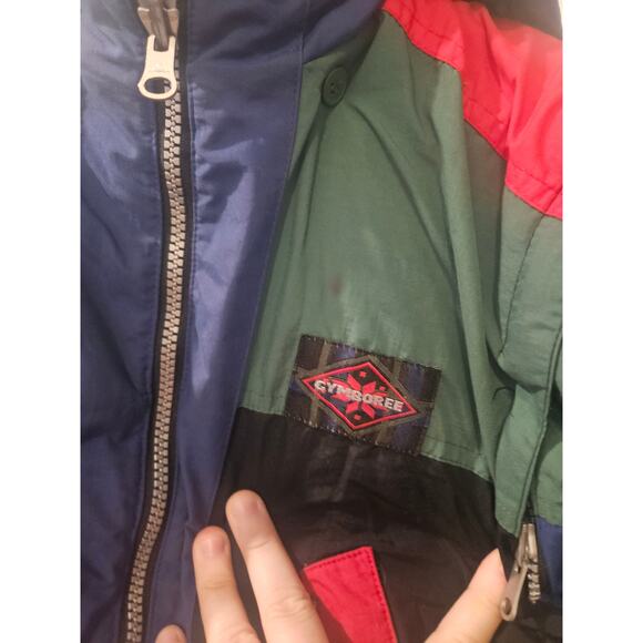 Vintage Gymboree Kids Coat 4T Rainbow Tag 90s Colorblock Winter Jacket Hood - Picture 2 of 7